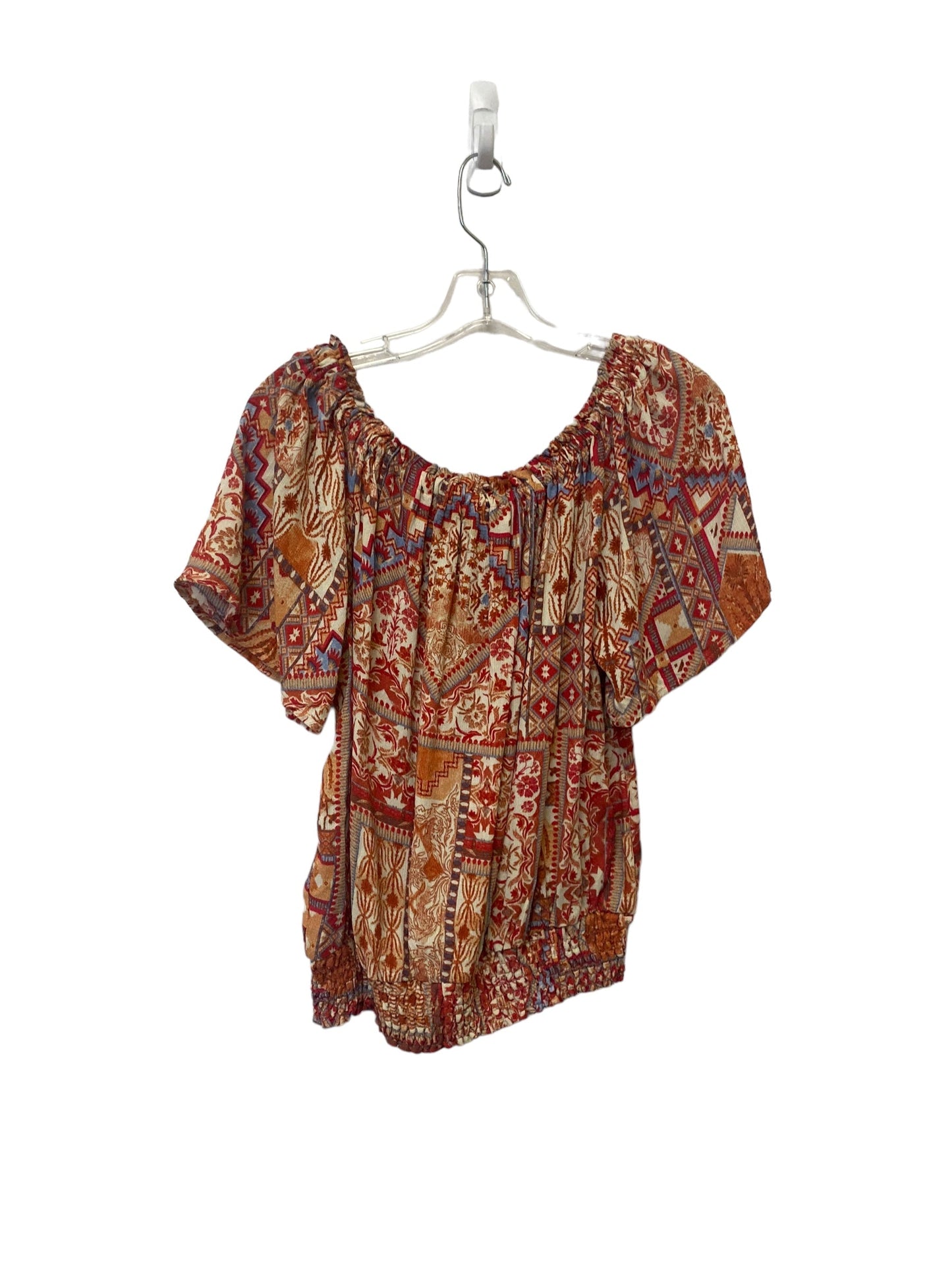 Multi-colored Top Short Sleeve Rachel Zoe, Size L