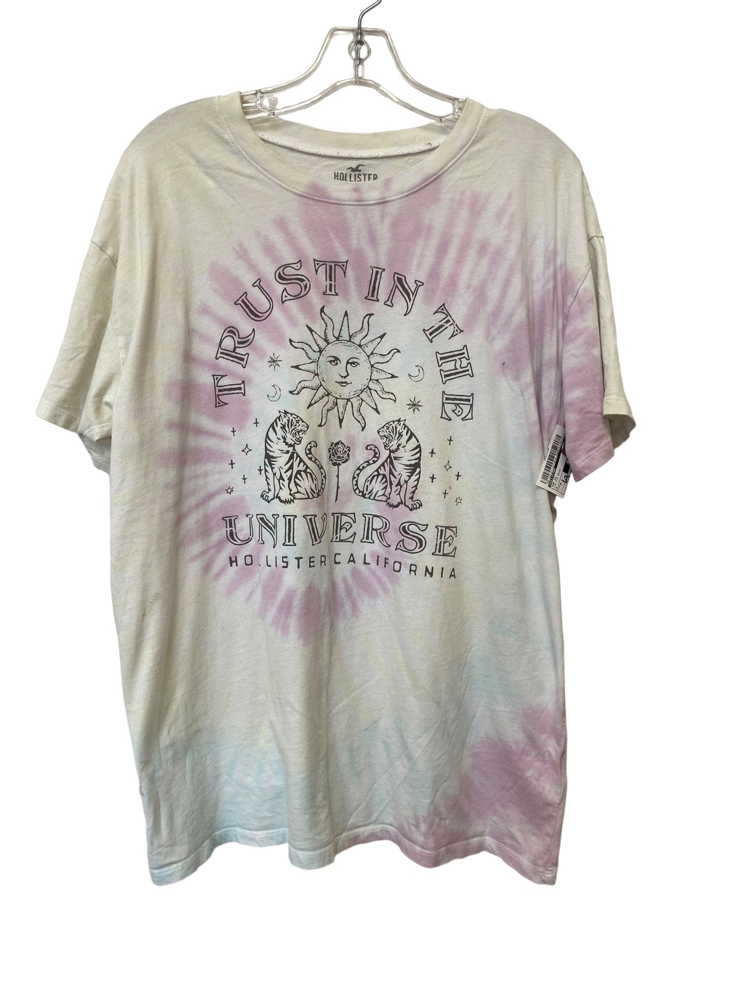 Tie Dye Print Top Short Sleeve Hollister, Size M