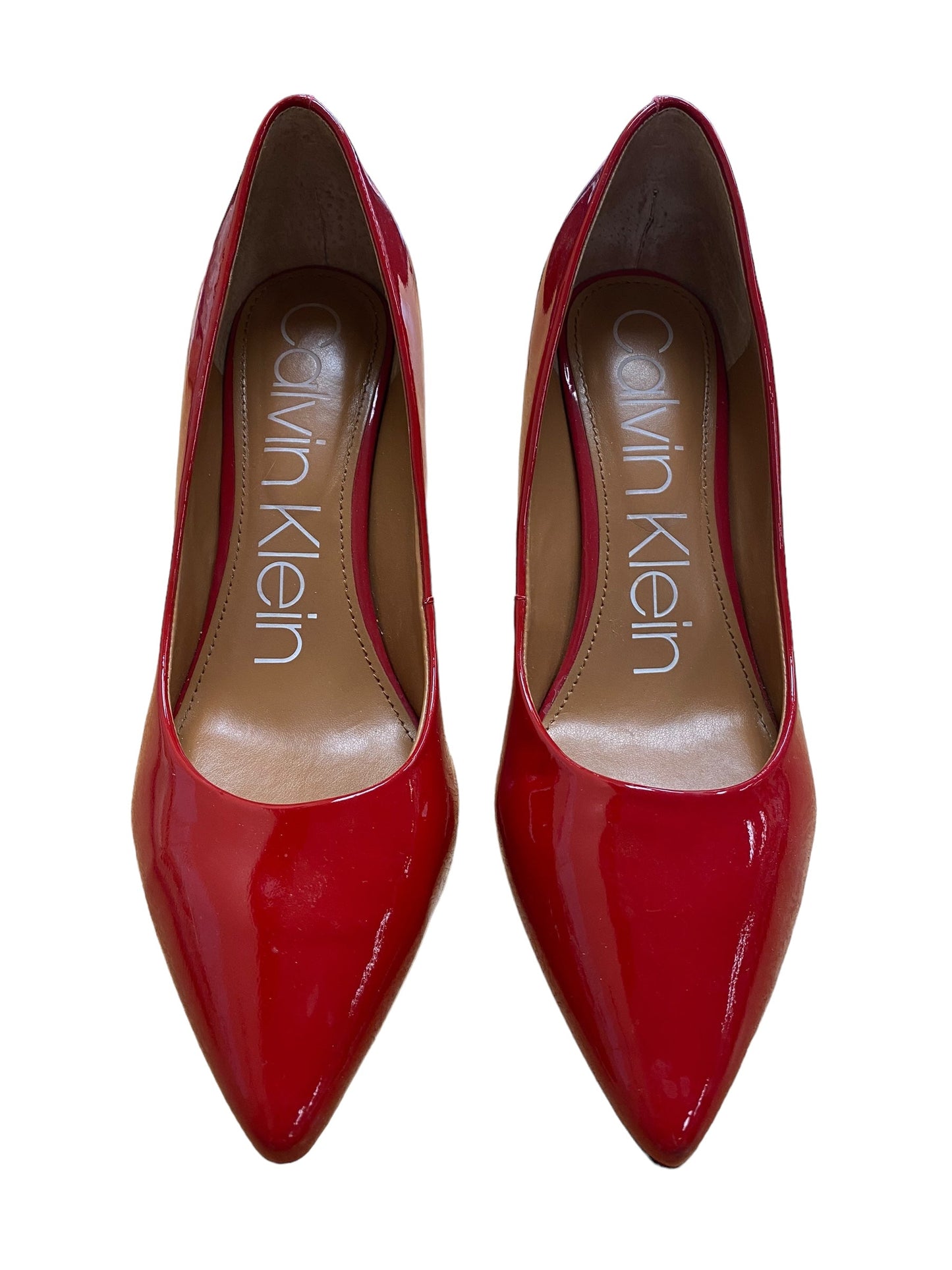 Red Shoes Heels Stiletto Calvin Klein, Size 9