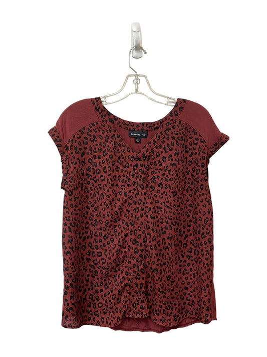 Animal Print Top Short Sleeve Fortune & Ivy, Size M