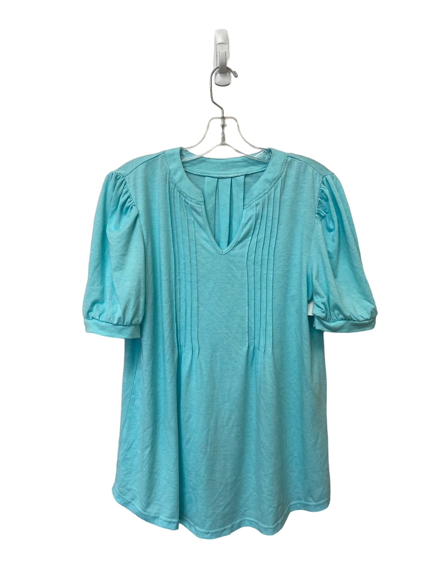 Blue Top Short Sleeve Basic Clothes Mentor, Size M