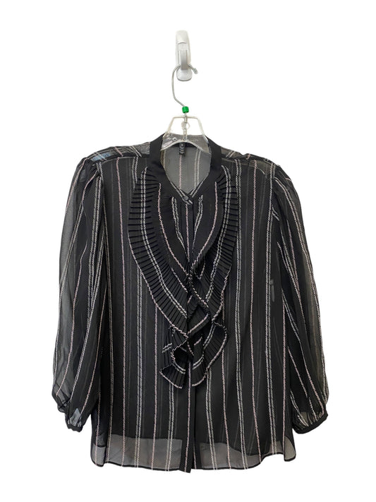 Striped Pattern Top Long Sleeve White House Black Market, Size M