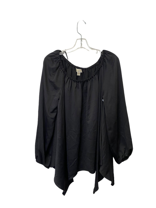 Black Top Long Sleeve Michael By Michael Kors, Size Xl