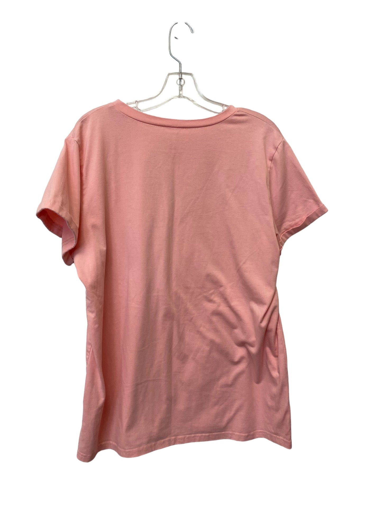 Pink Top Short Sleeve Clothes Mentor, Size Xl