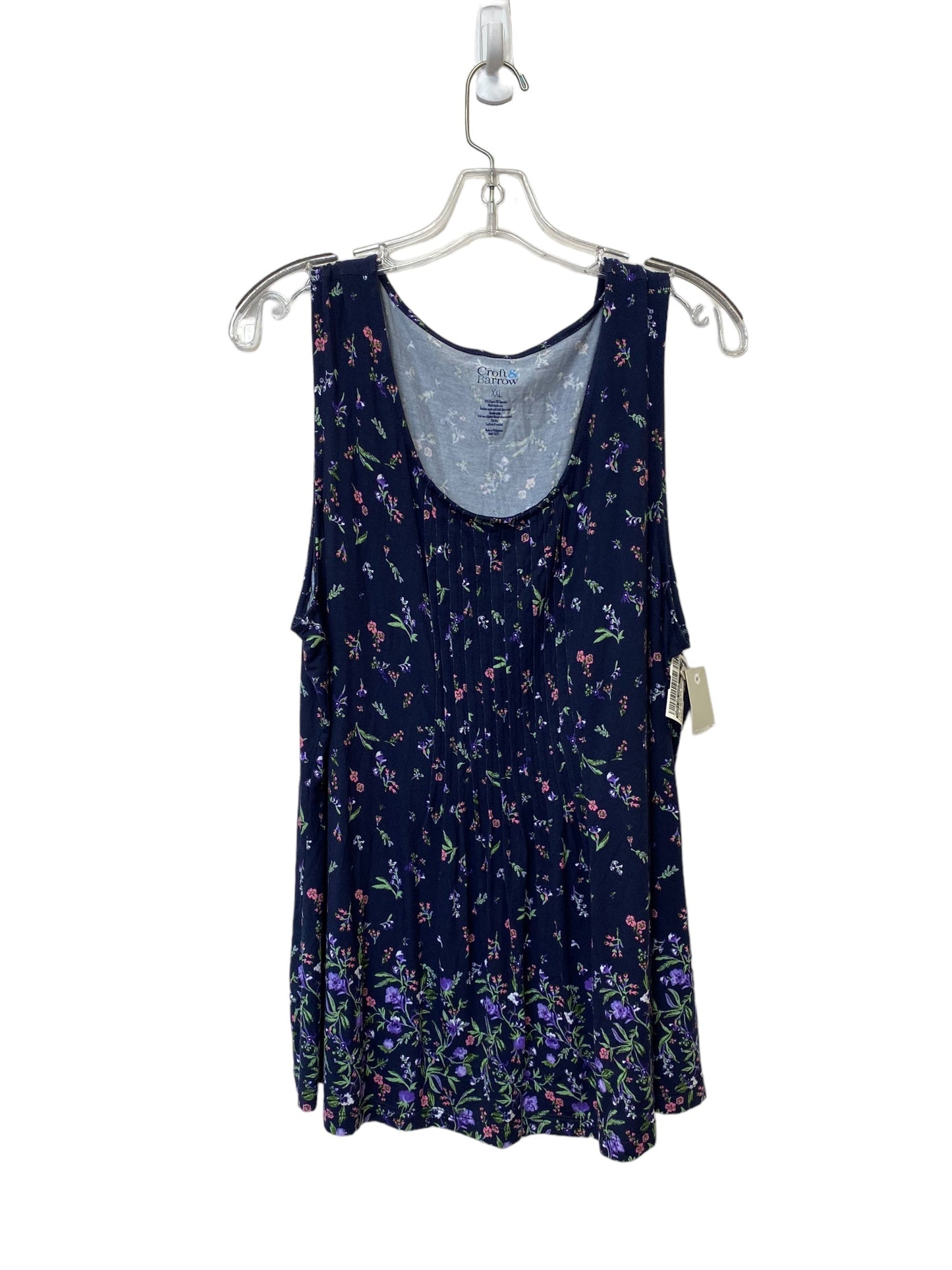 Top Sleeveless Basic By Croft And Barrow In Floral Print, Size: Xxl