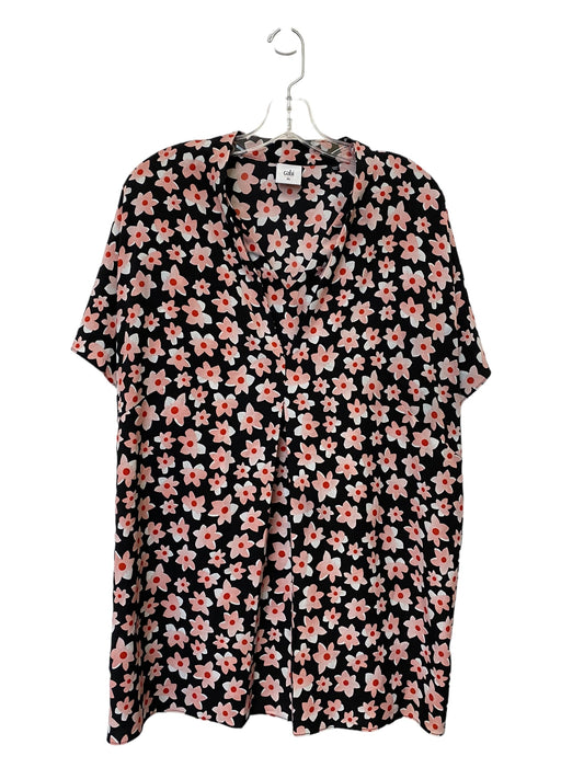 Top Short Sleeve By Cabi In Floral Print, Size: Xl