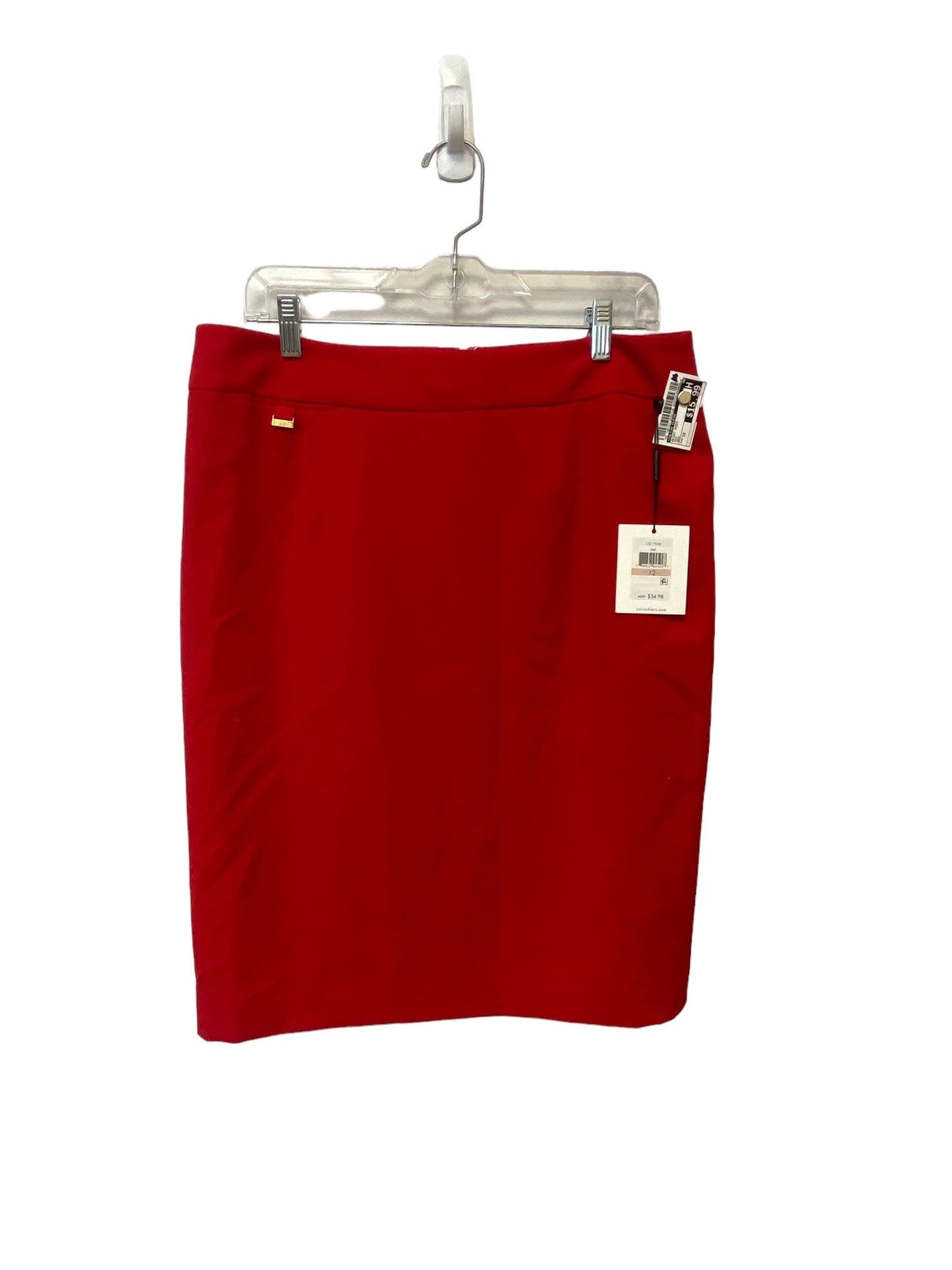 Skirt Midi By Calvin Klein In Red, Size: 12