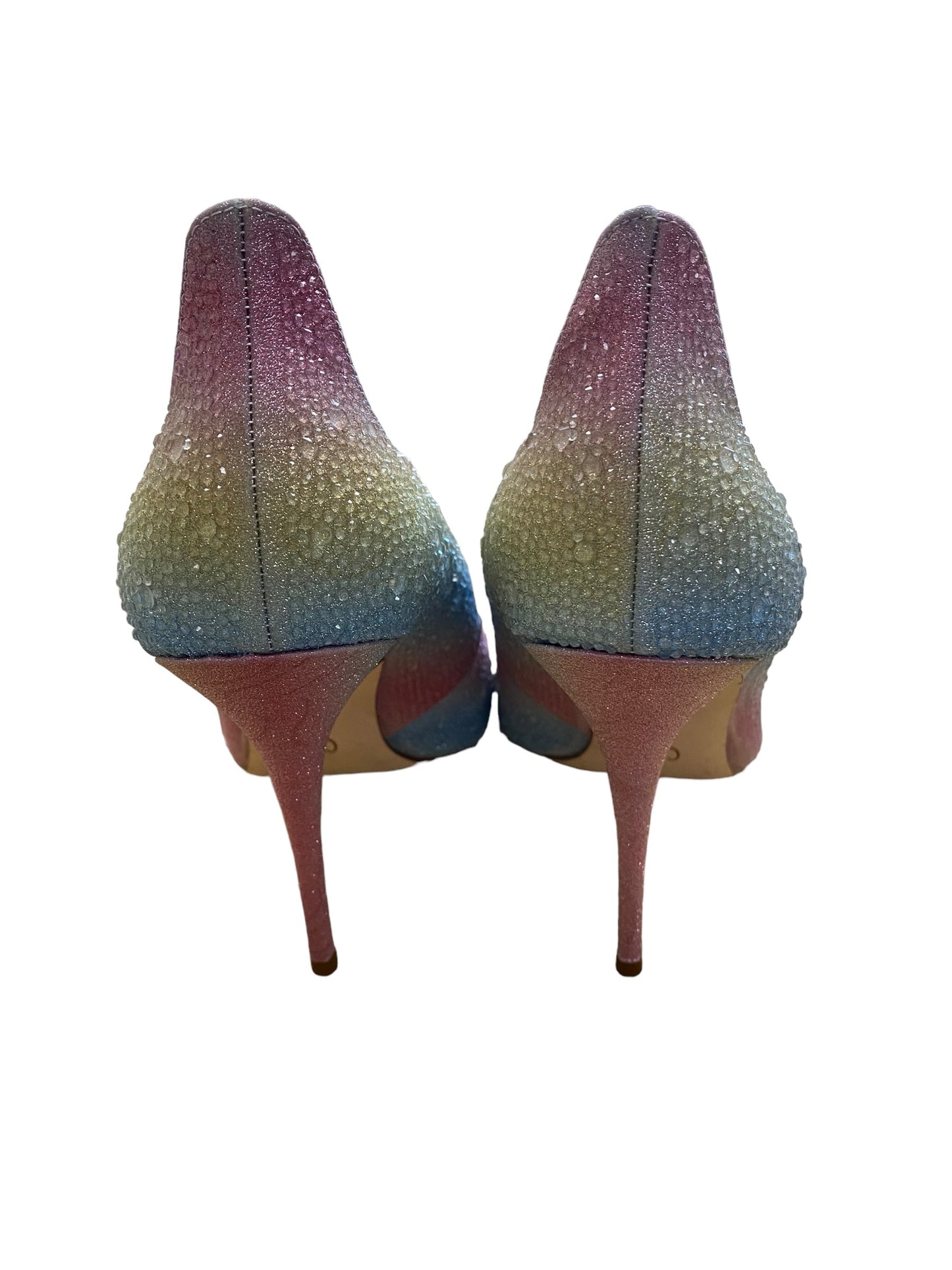 Shoes Heels Stiletto By Jessica Simpson In Rainbow Print, Size: 8.5