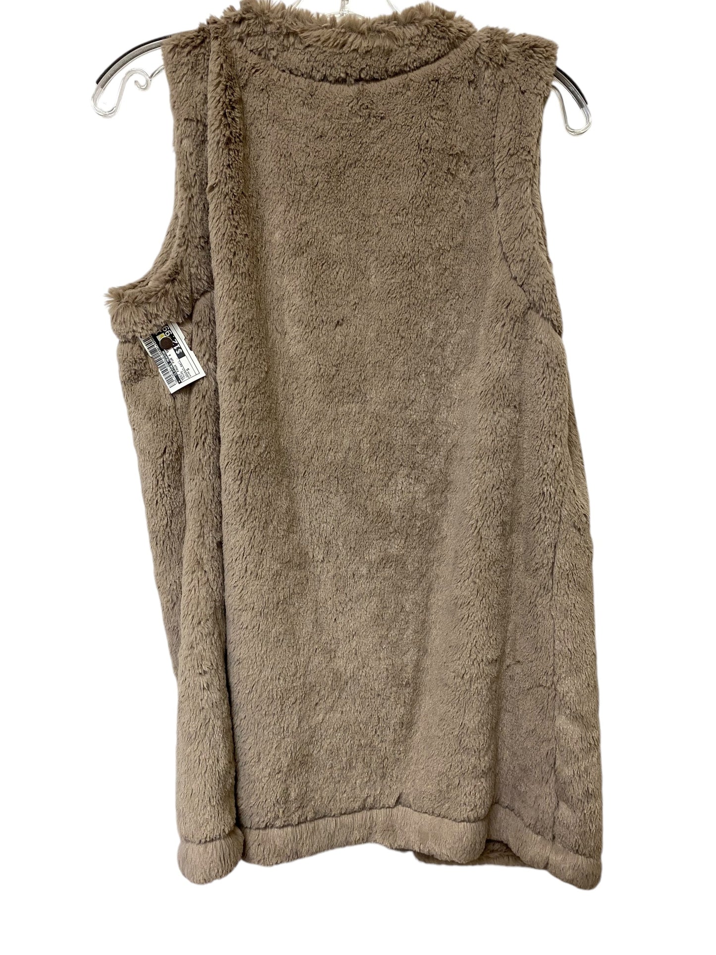 Vest Faux Fur & Sherpa By Clothes Mentor In Taupe, Size: S