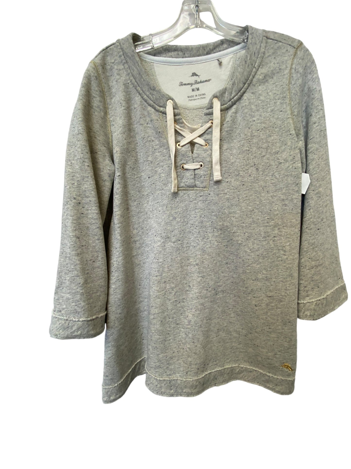 Top Long Sleeve By Tommy Bahama In Grey, Size: M