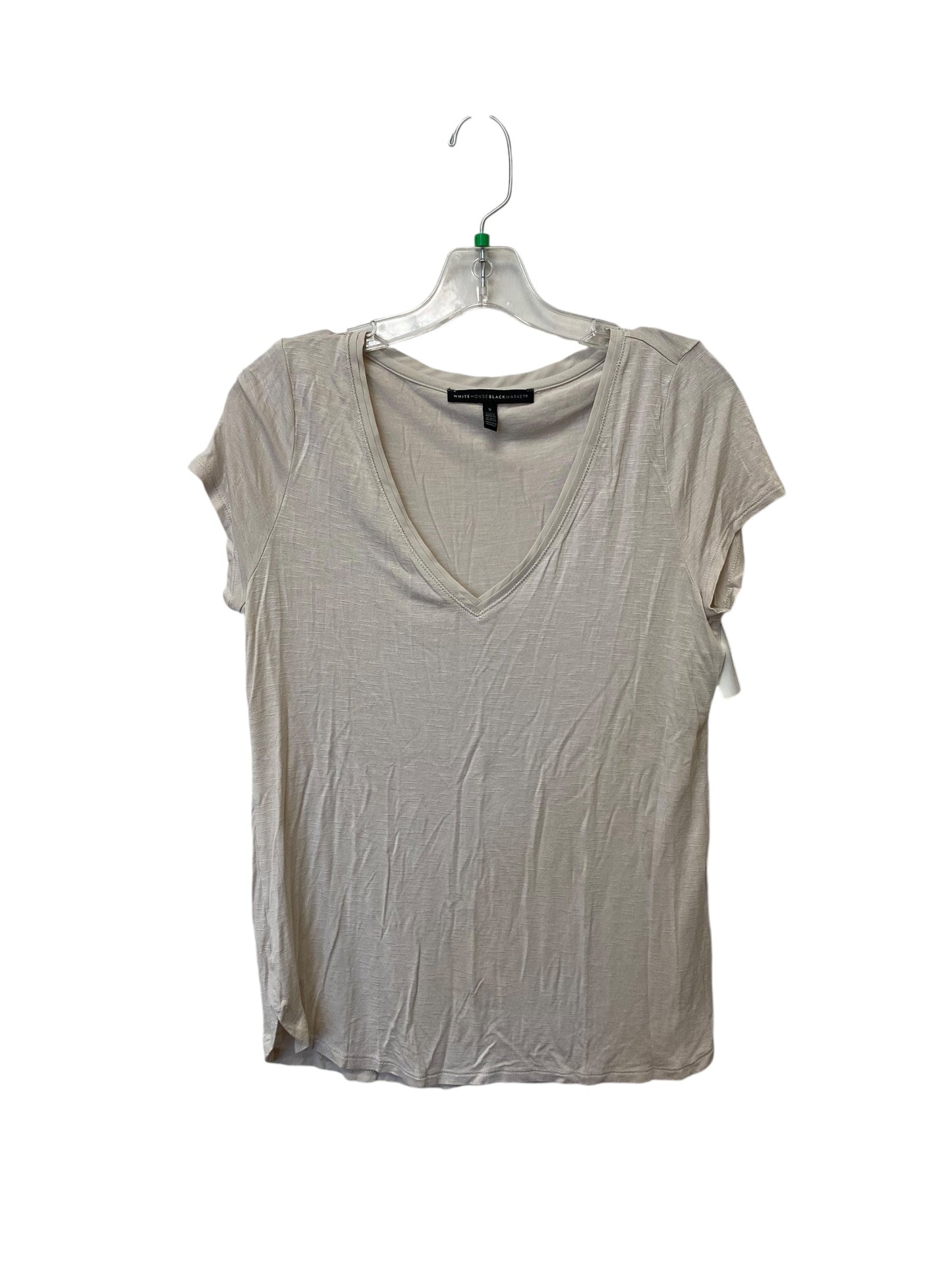 Top Short Sleeve By White House Black Market In Cream, Size: S