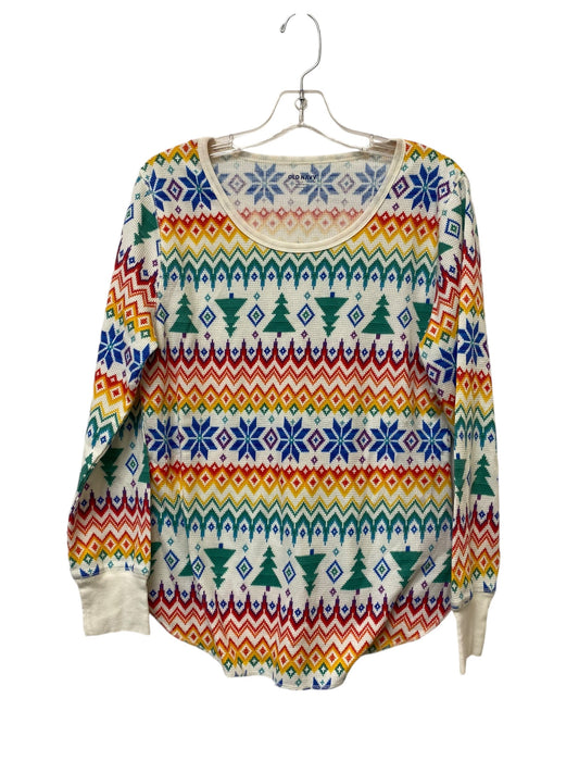 Top Long Sleeve By Old Navy In Rainbow Print, Size: L