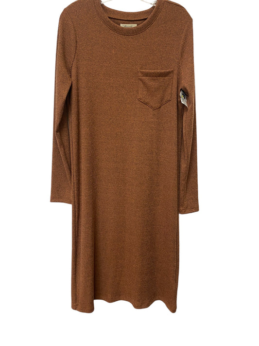 Dress Casual Midi By Madewell In Brown, Size: M