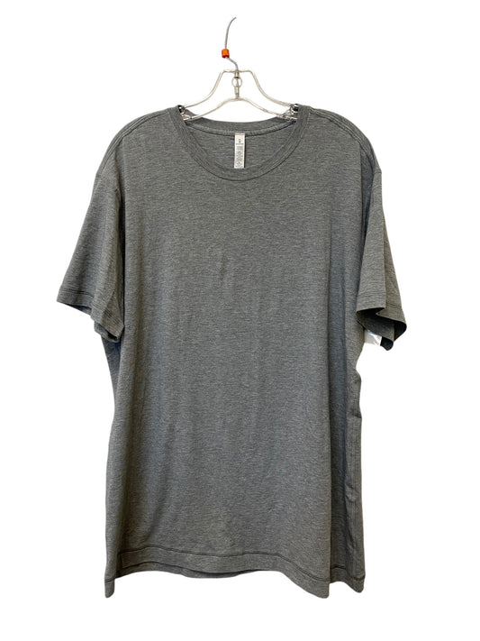 Athletic Top Short Sleeve By Lululemon In Grey, Size: Xl