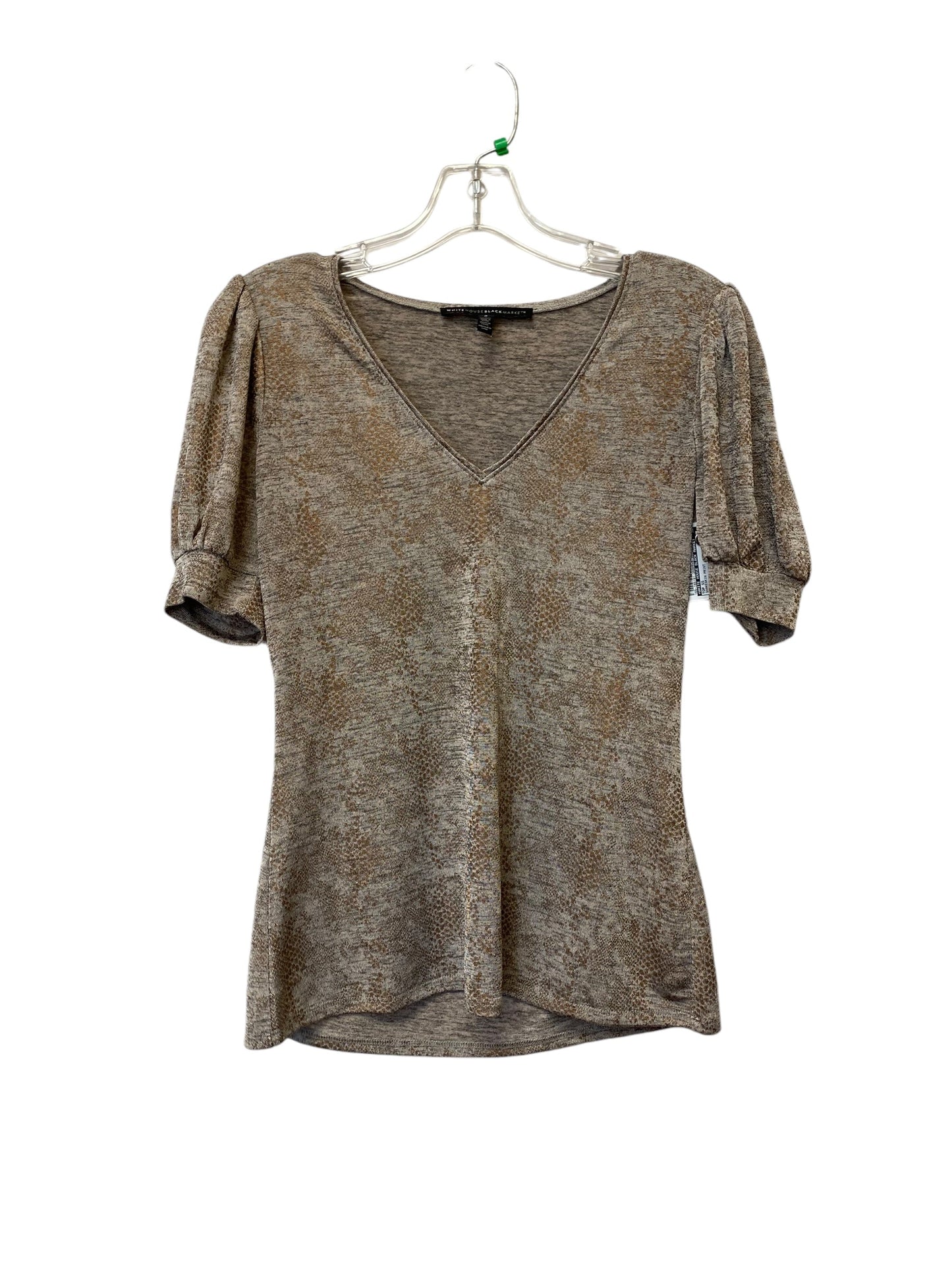 Top Short Sleeve By White House Black Market In Snakeskin Print, Size: S