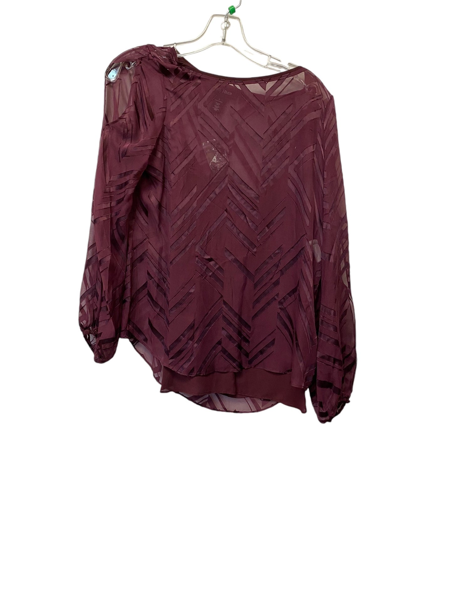 Top Long Sleeve By White House Black Market In Purple, Size: 2