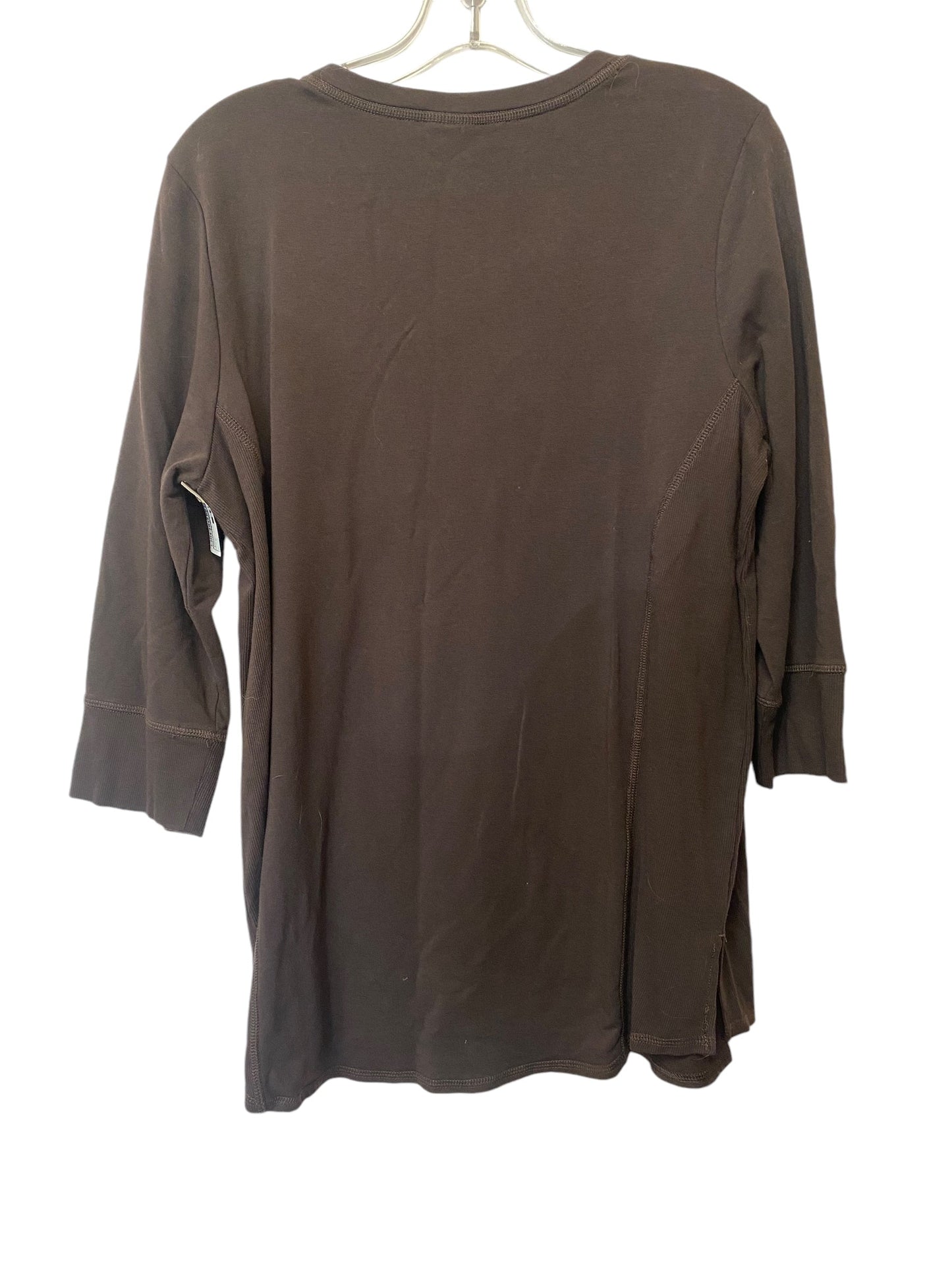 Tunic 3/4 Sleeve By Chicos In Brown, Size: 2