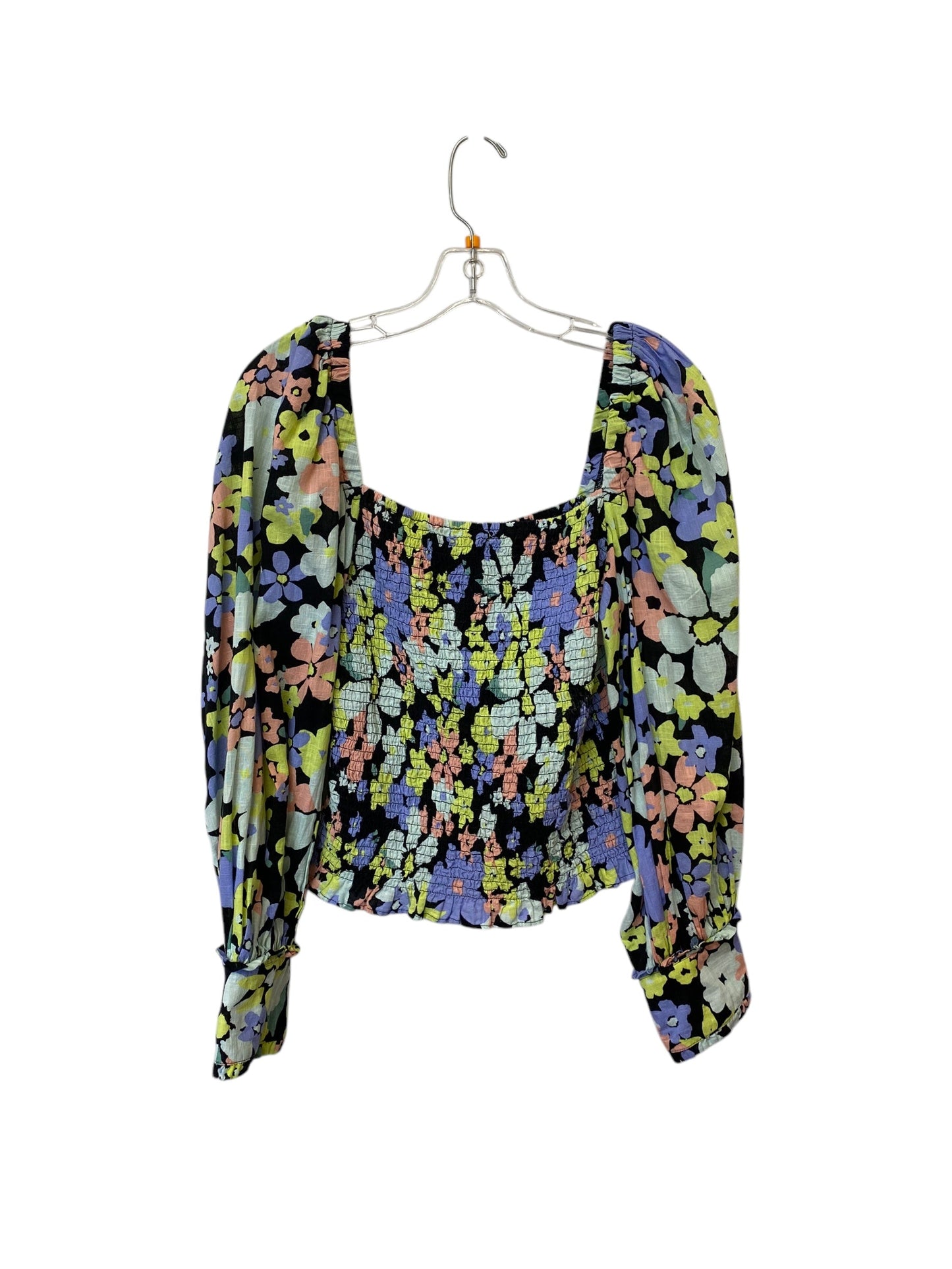 Top Long Sleeve By Free People In Floral Print, Size: M