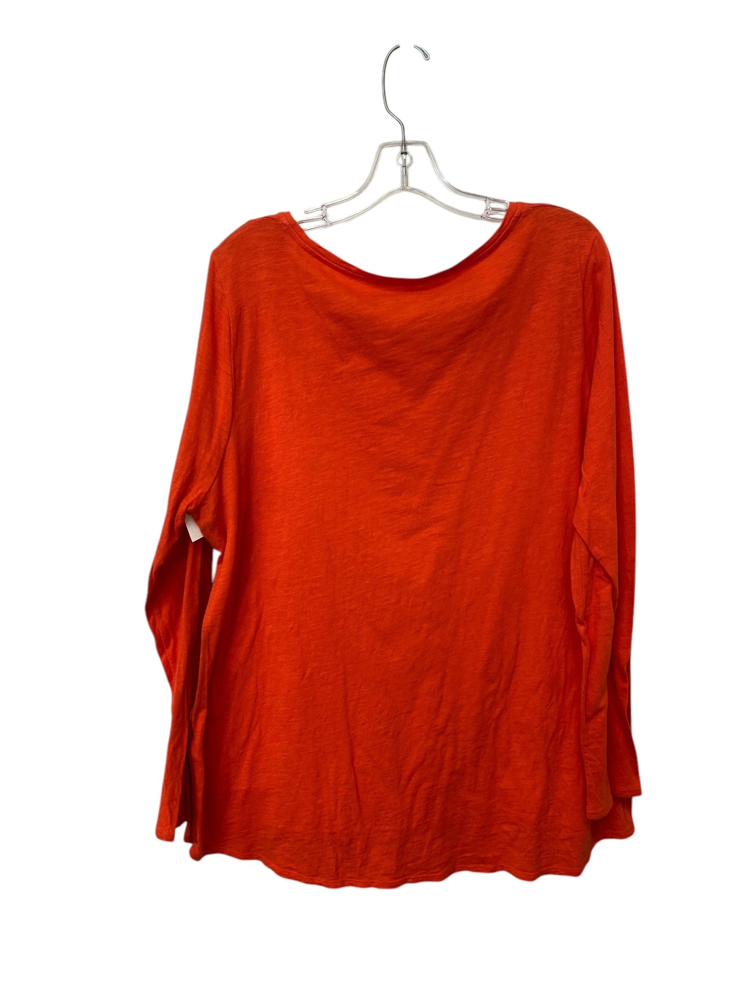 Top Long Sleeve Basic By Eileen Fisher In Orange, Size: Xl