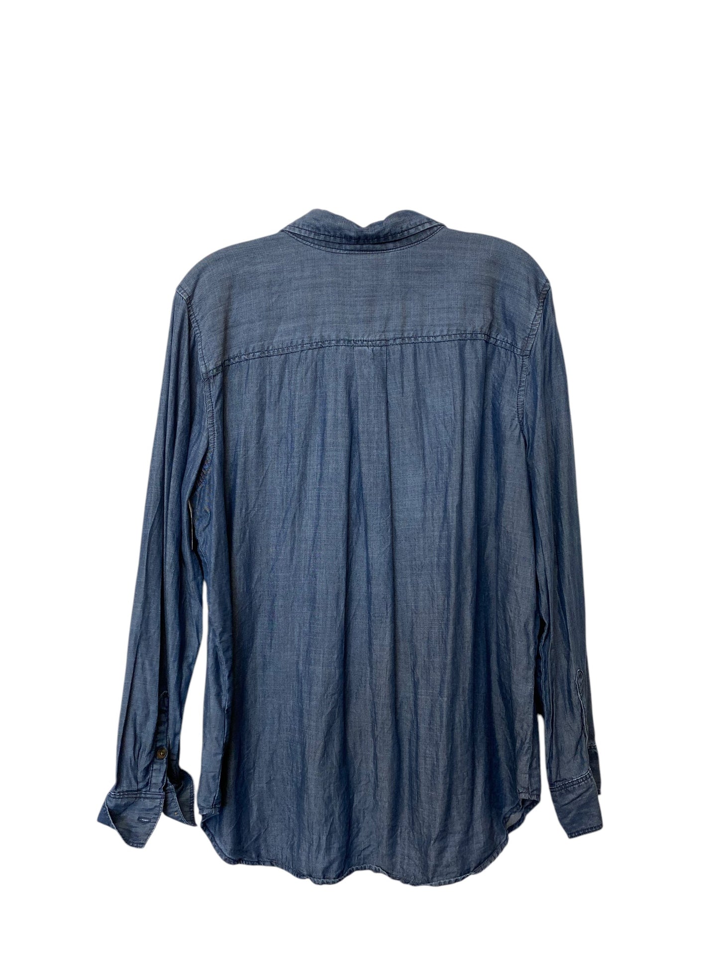 Top Long Sleeve By Liz Claiborne In Blue Denim, Size: Xl