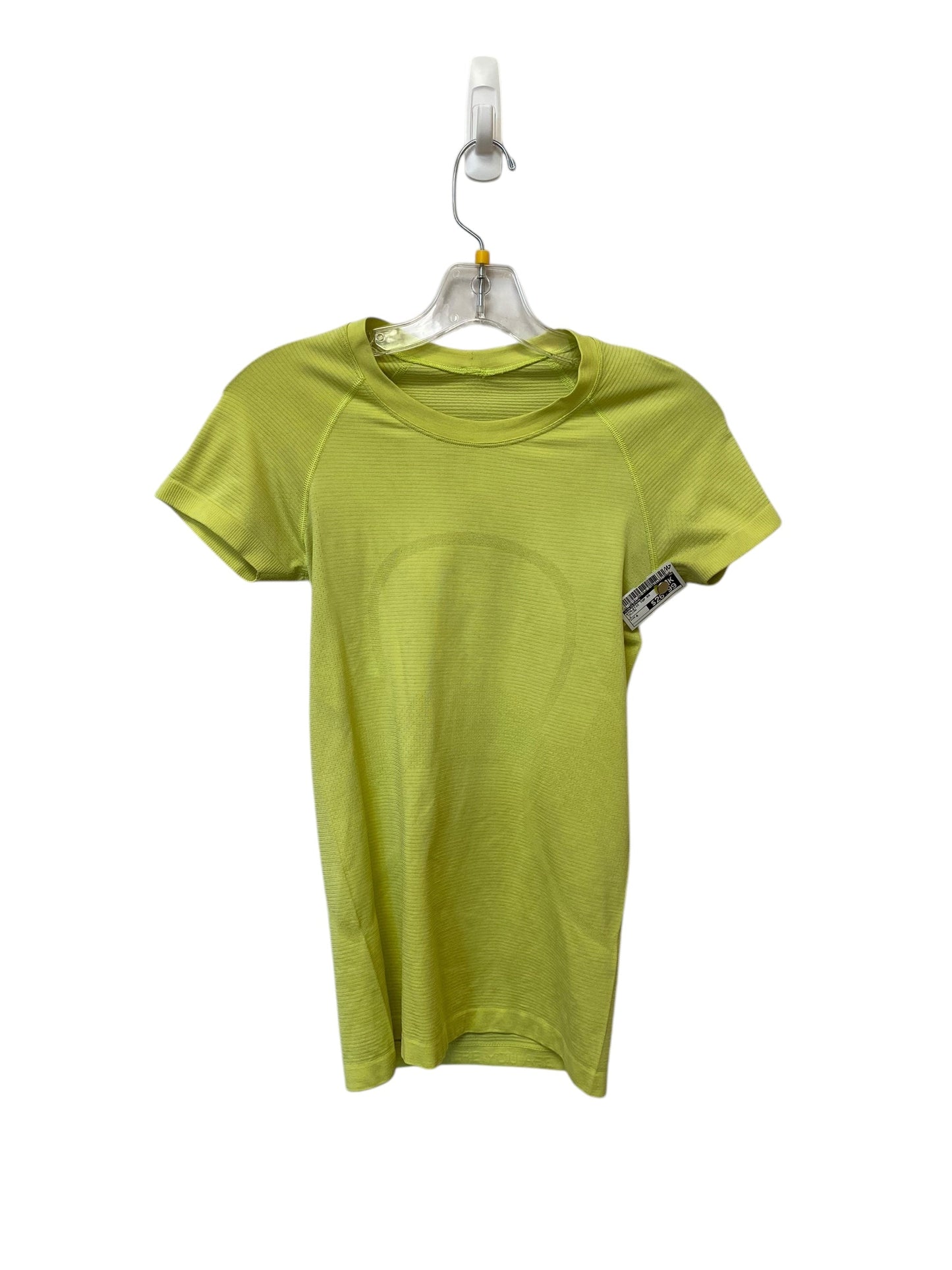 Athletic Top Short Sleeve By Lululemon In Yellow, Size: 4