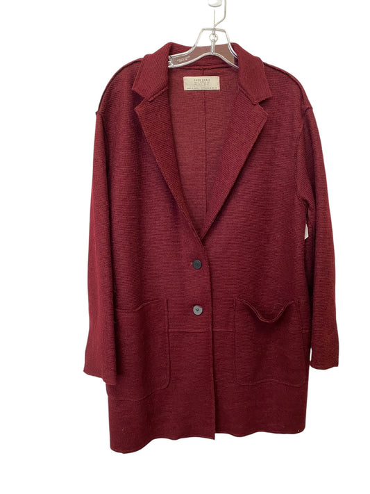 Coat Other By Zara Basic In Maroon, Size: Xl