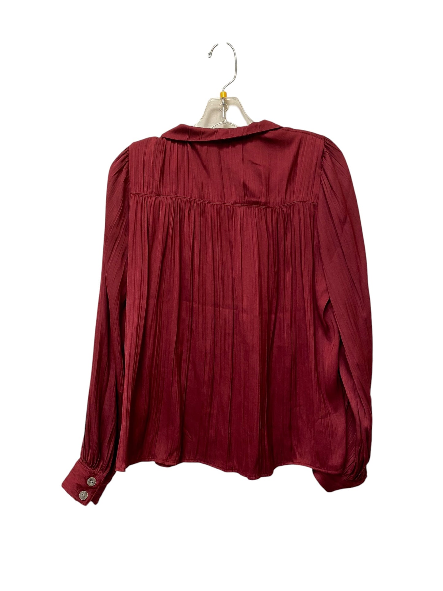 Top Long Sleeve By Anthropologie In Maroon, Size: Xs