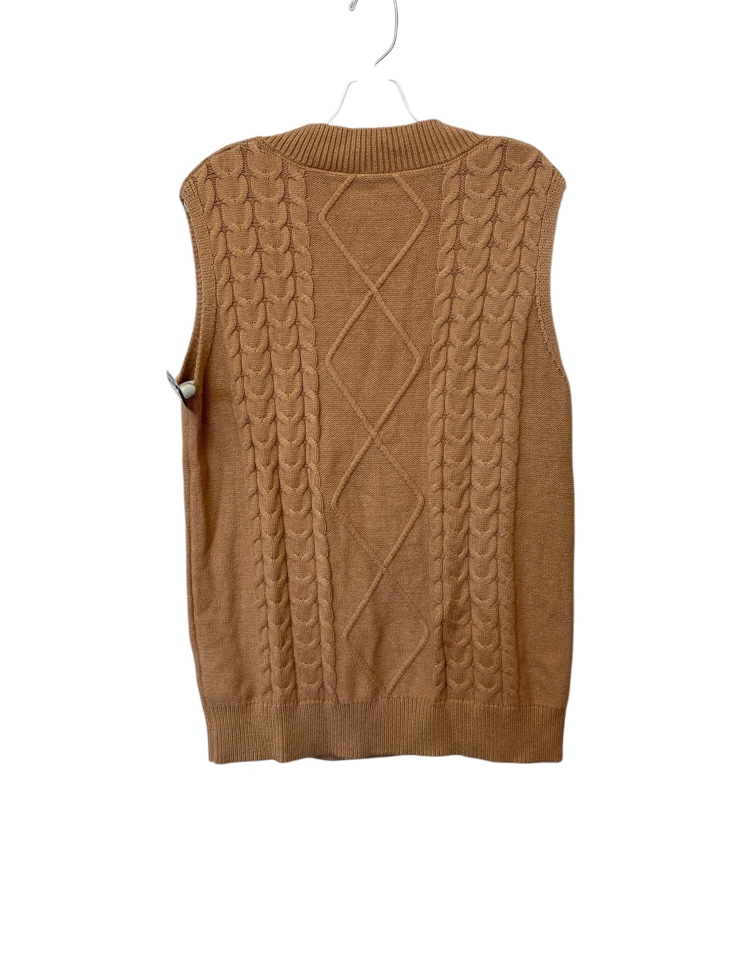 Vest Sweater By Clothes Mentor In Tan, Size: M