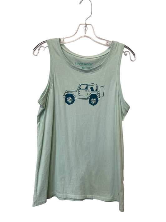 Top Sleeveless By Life Is Good In Green, Size: M