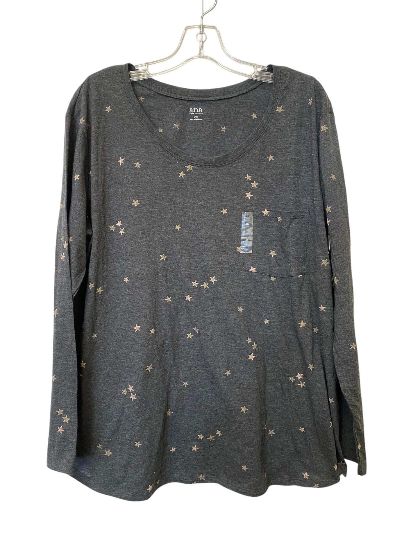 Top Long Sleeve By Ana In Grey, Size: Xxl