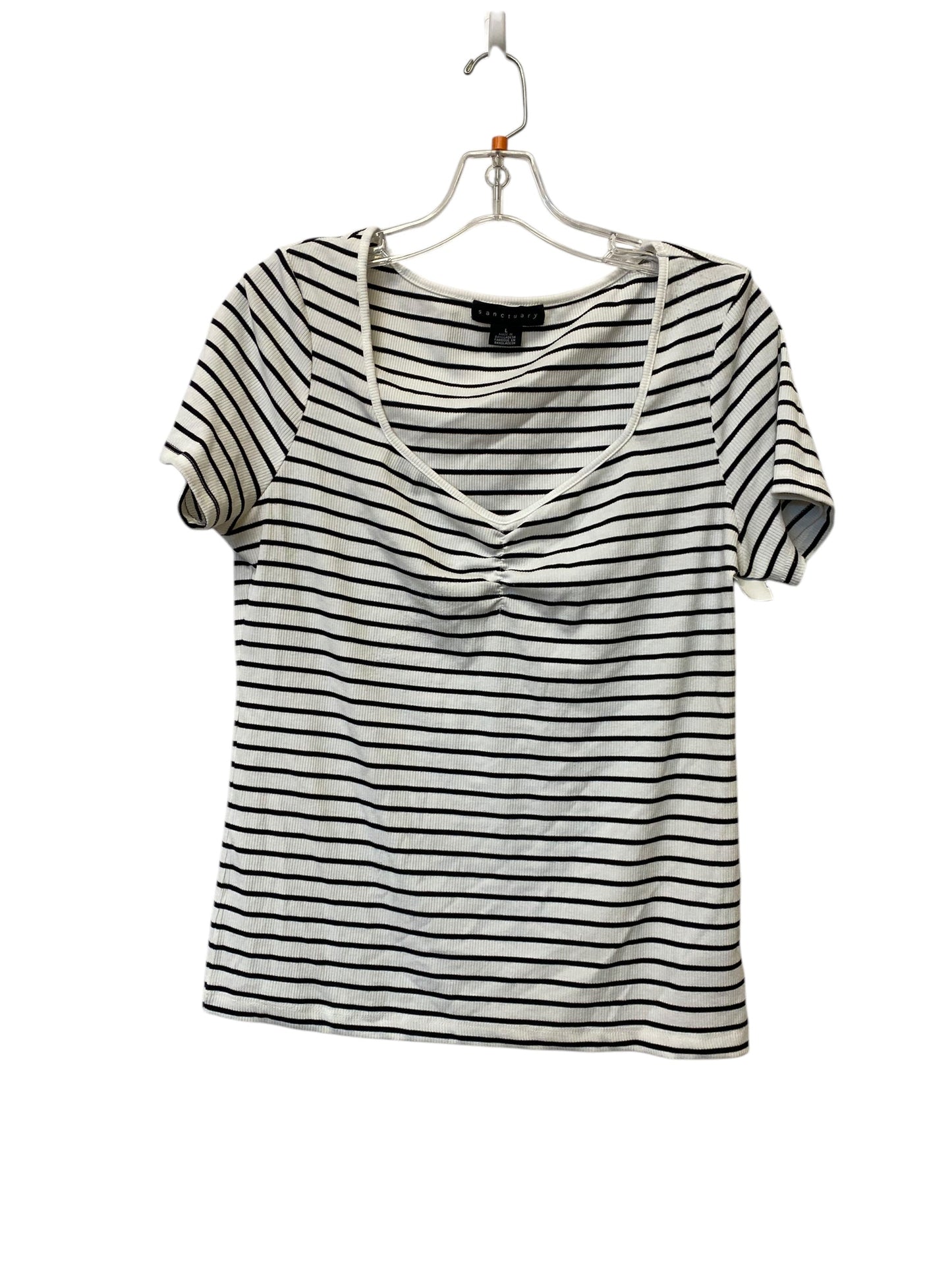 Top Short Sleeve By Sanctuary In Striped Pattern, Size: L