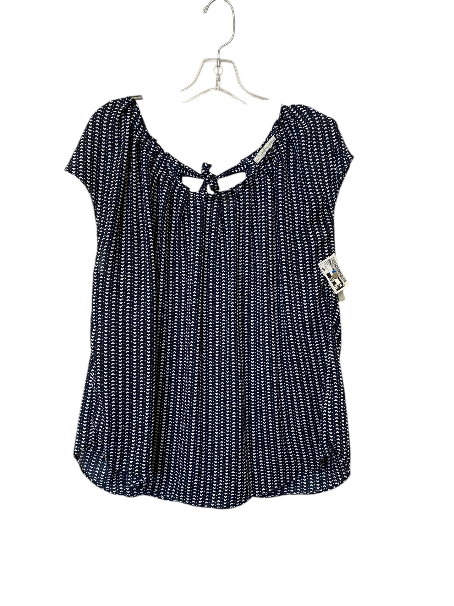 Top Short Sleeve By Lc Lauren Conrad In Blue, Size: Xxl