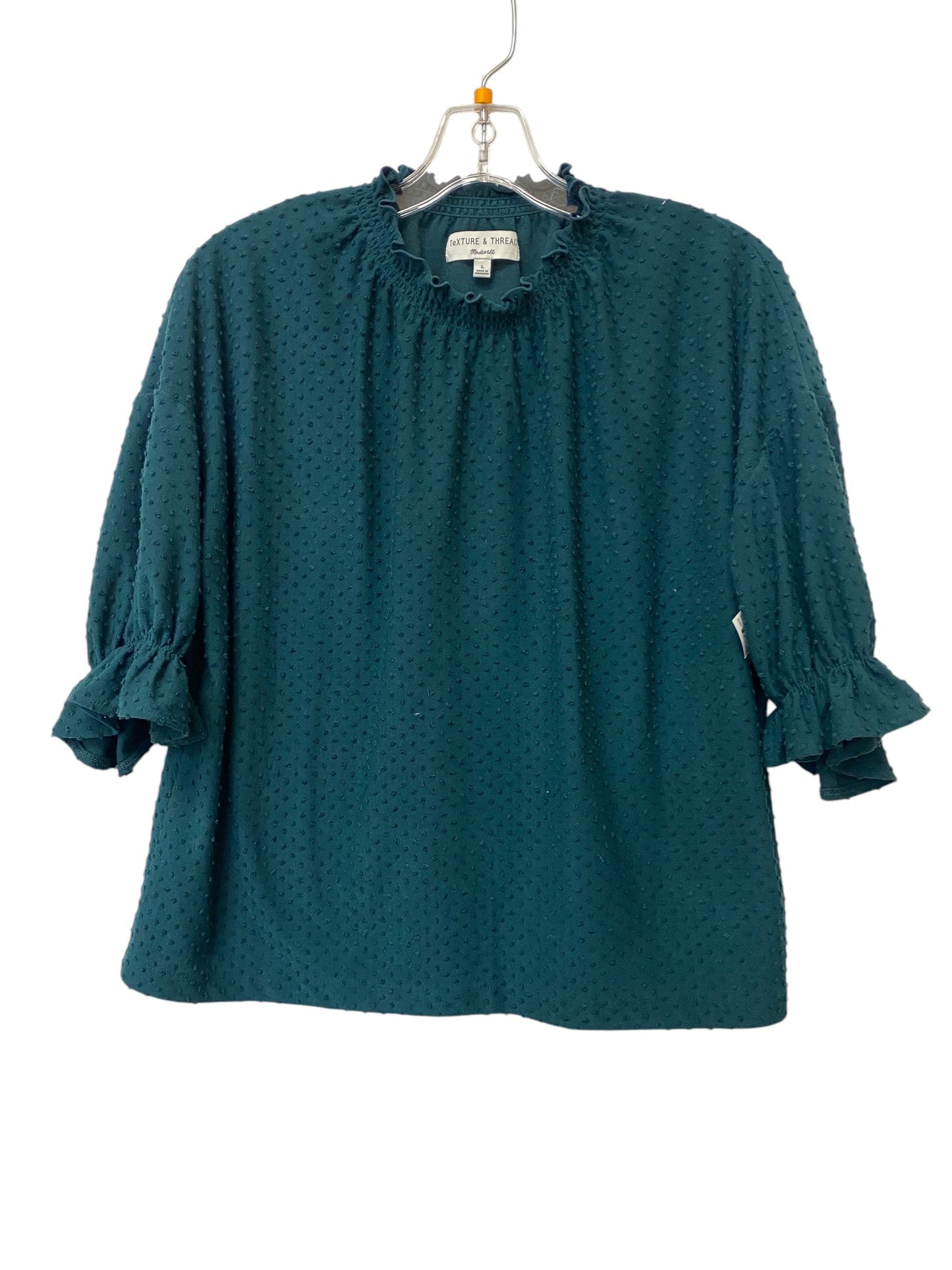 Top Long Sleeve By Madewell In Green, Size: L