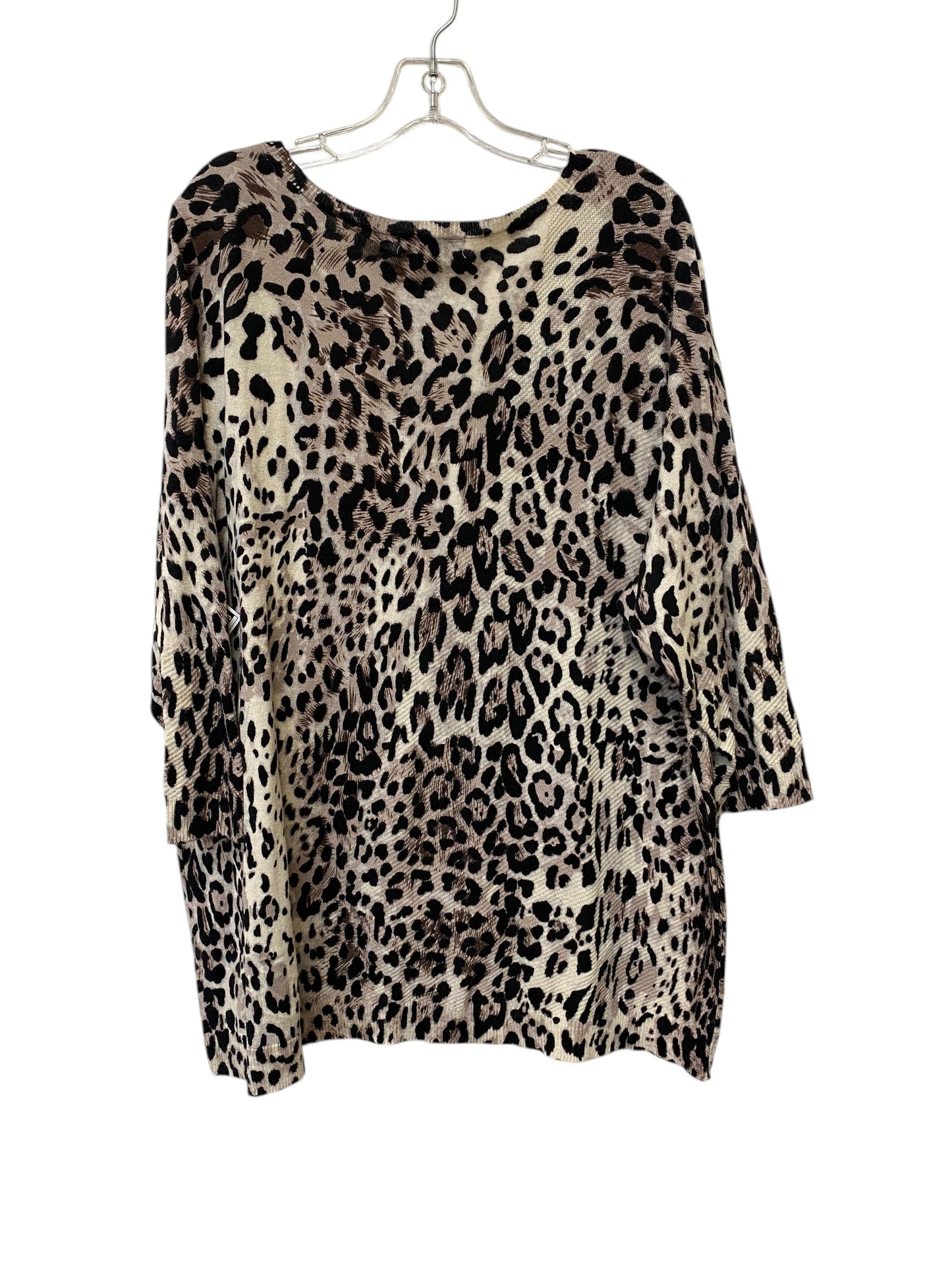 Top 3/4 Sleeve By Roz And Ali In Animal Print, Size: 3x