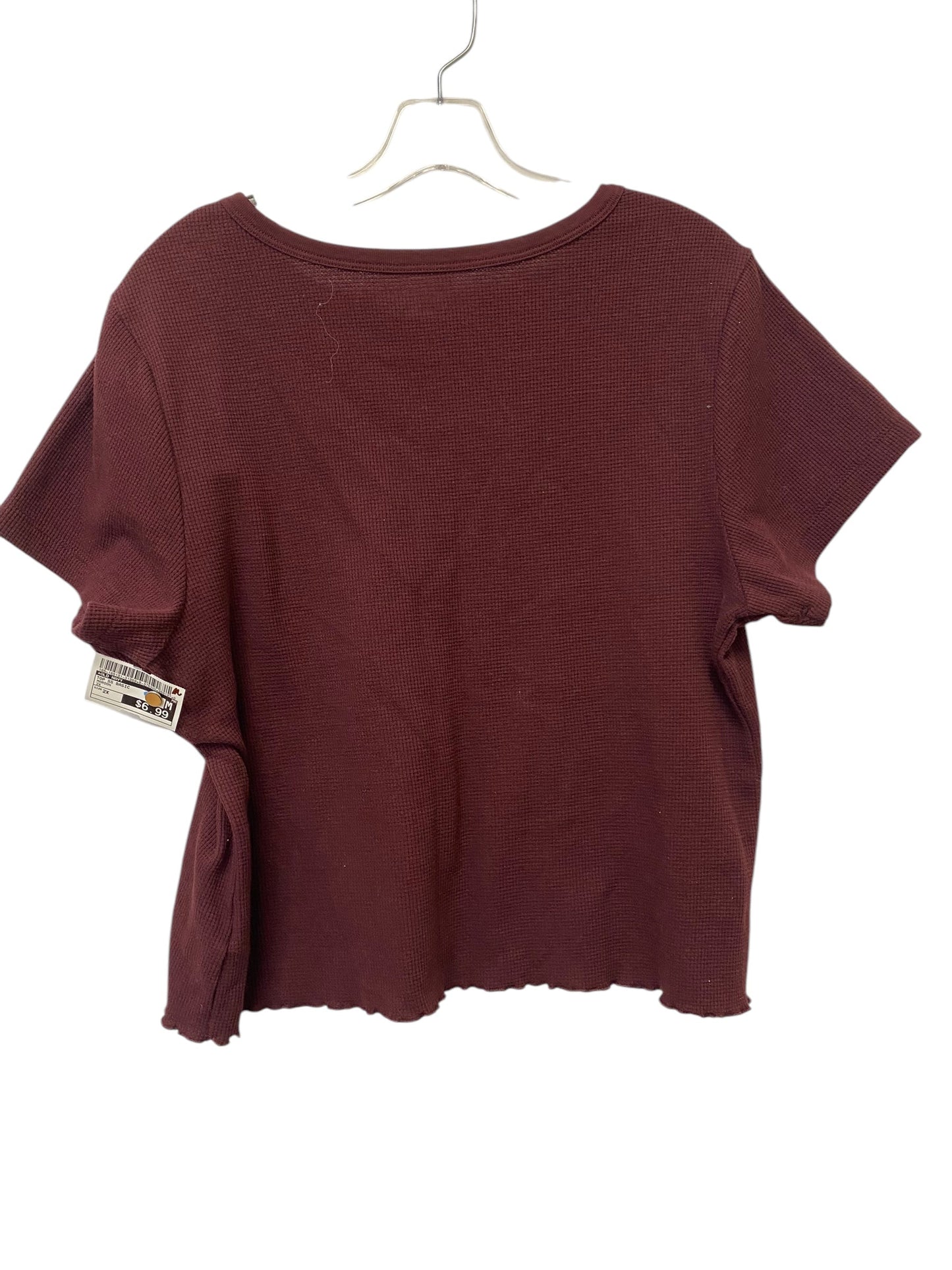 Top Short Sleeve Basic By Old Navy In Maroon, Size: 2x