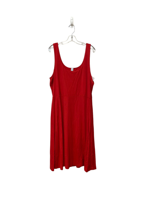 Dress Casual Midi By Old Navy In Red, Size: Xxl