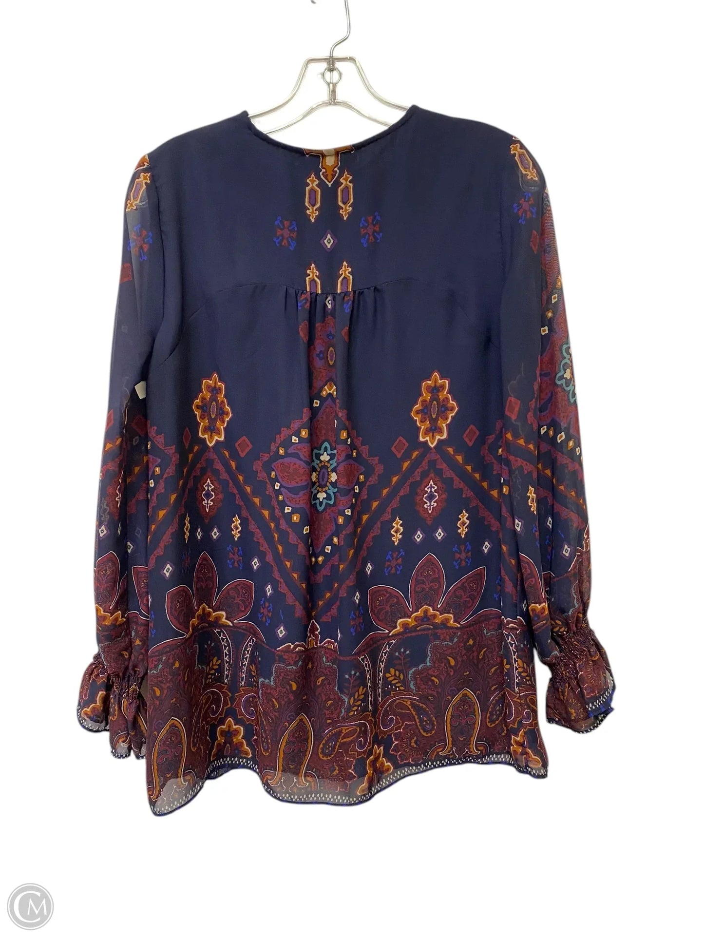 Top Long Sleeve By Peck And Peck In Blue, Size: S