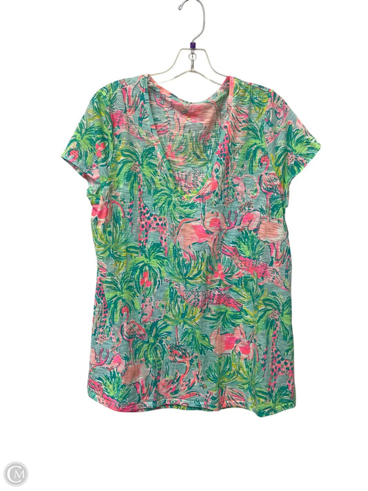 Top Short Sleeve Designer By Lilly Pulitzer In Multi-colored, Size: L