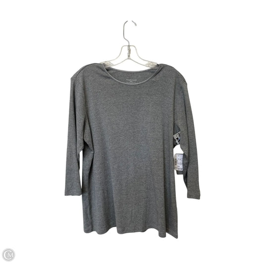 Top Long Sleeve Basic By Christopher And Banks In Grey, Size: Xlp