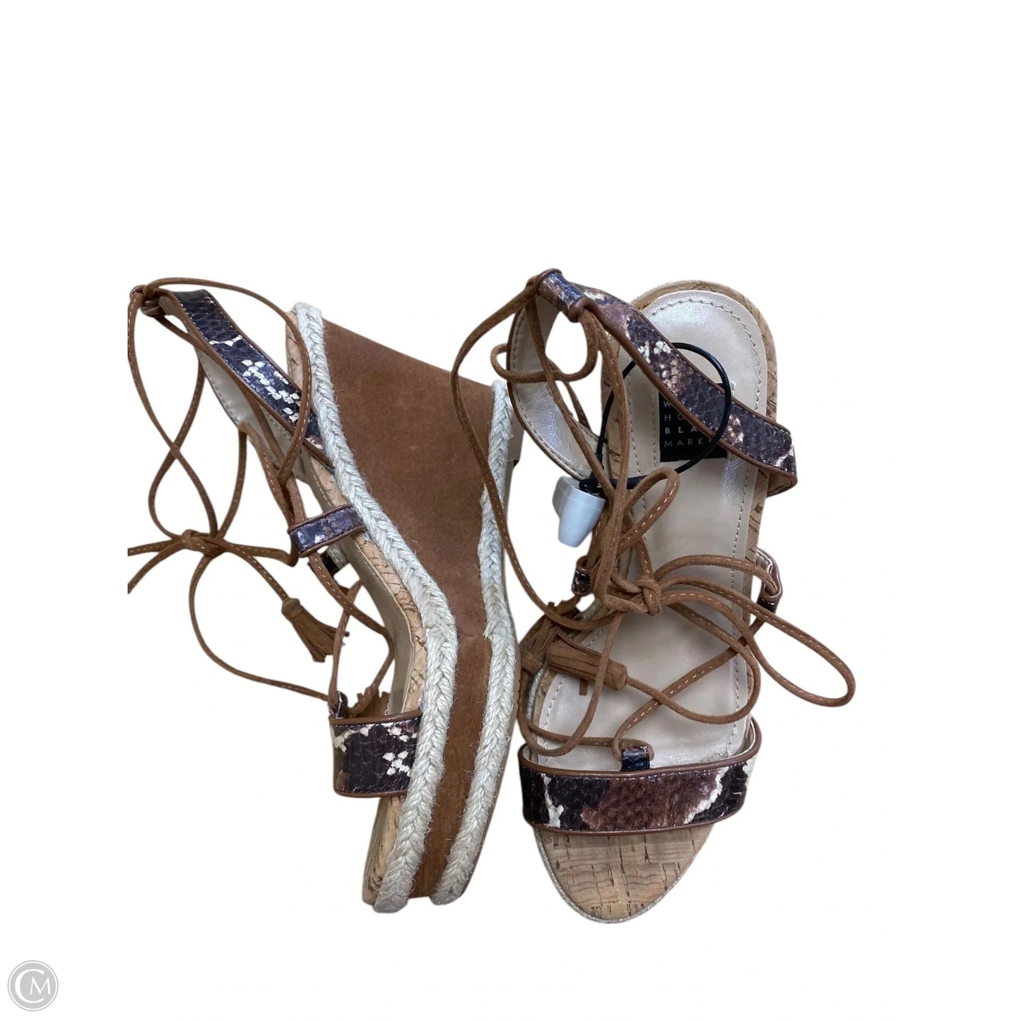 Sandals Heels Wedge By White House Black Market In Snakeskin Print, Size: 6.5