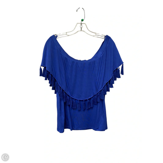 Top Short Sleeve By White House Black Market In Blue, Size: L