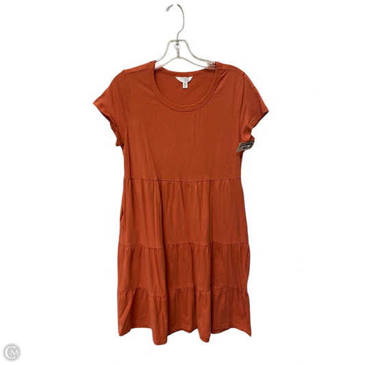 Dress Casual Midi By Time And Tru In Orange, Size: Xs