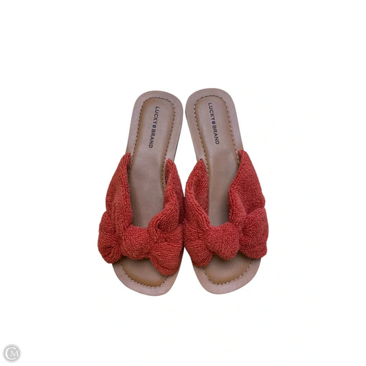 Sandals Flats By Lucky Brand In Orange, Size: 7.5