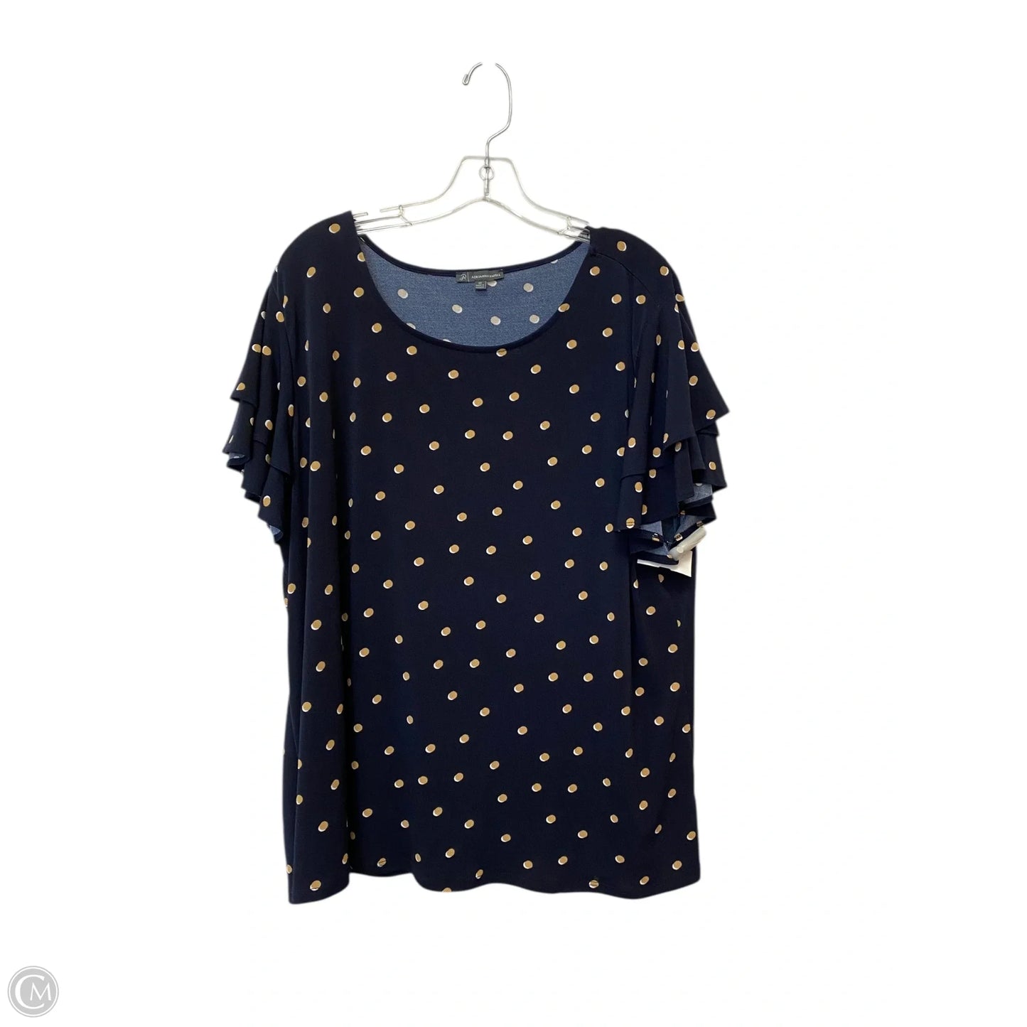 Top Short Sleeve By Adrianna Papell In Navy, Size: 3x