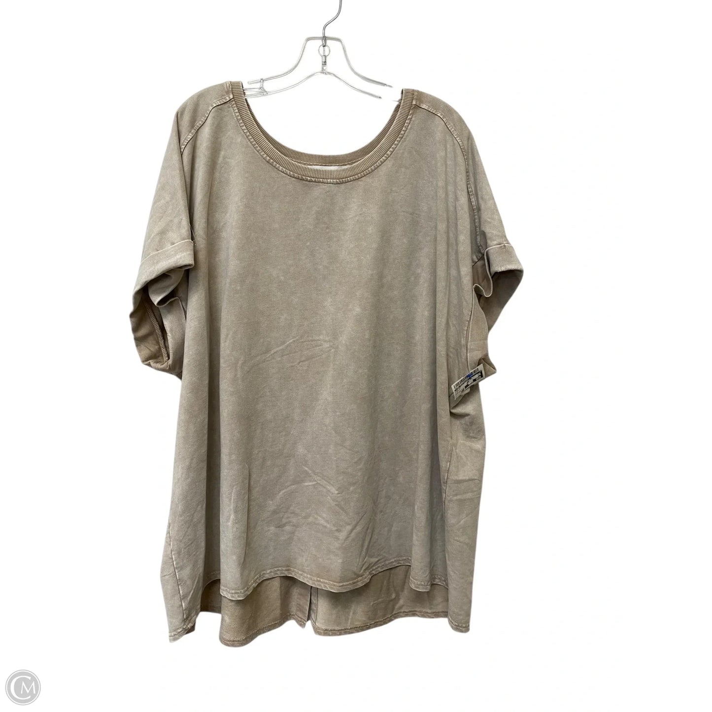 Top Short Sleeve By Jane And Delancey In Taupe, Size: 3x