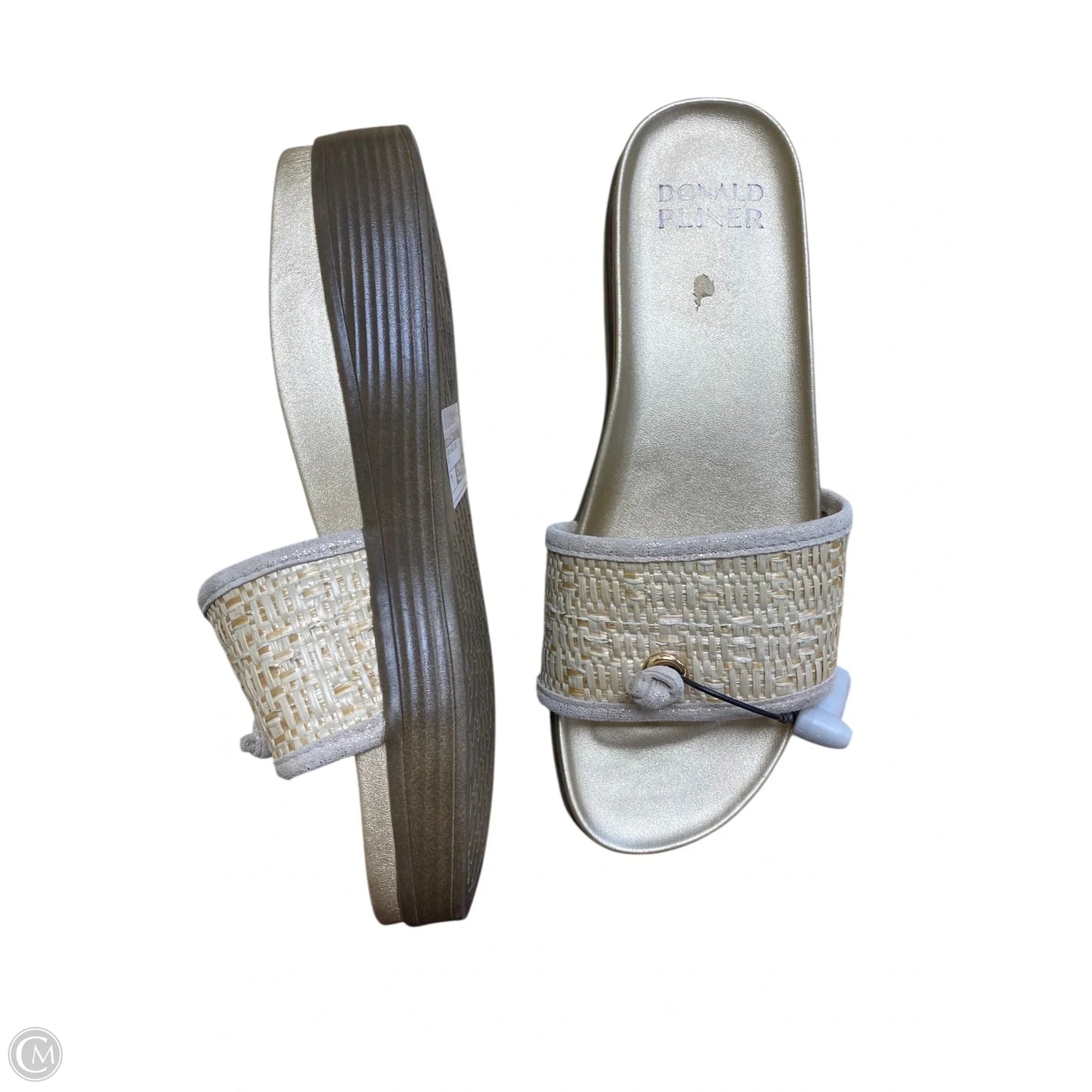 Sandals Heels Wedge By Donald Pliner In Gold, Size: 9