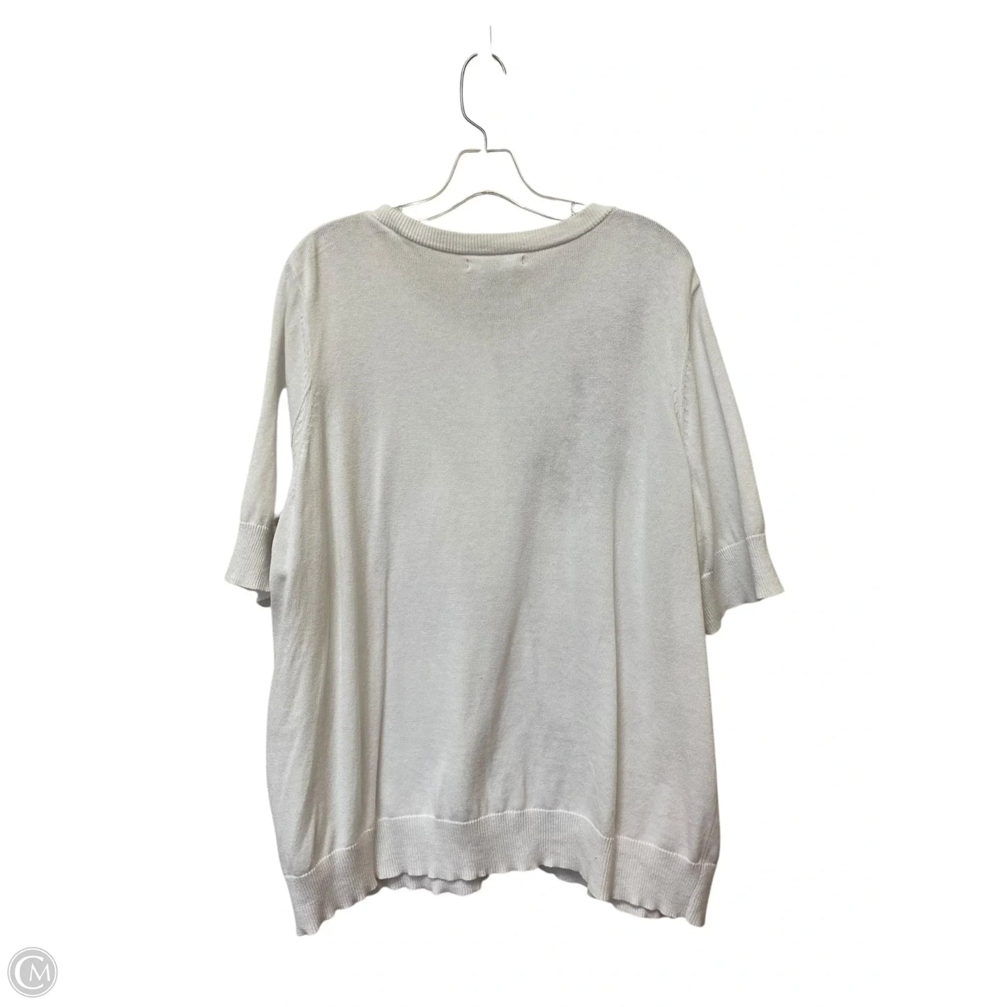 Top Short Sleeve By Woman Within In White, Size: 18