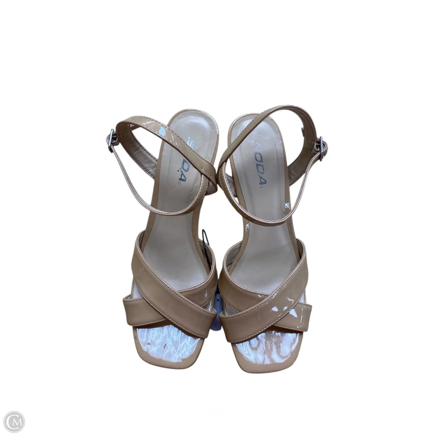 Sandals Heels Block By Soda In Tan, Size: 9