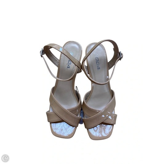 Sandals Heels Block By Soda In Tan, Size: 9