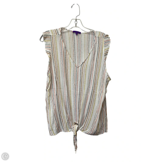 Top Sleeveless By West Kei In Striped Pattern, Size: Xl